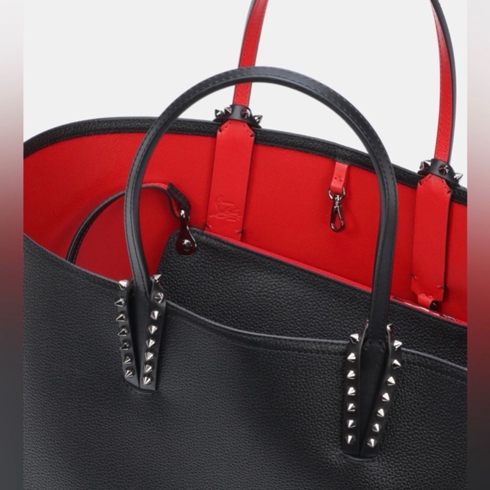 NWT Christian Louboutin Cabata Calfskin Leather Tote Bag with Removable Clotch - Picture 7 of 9